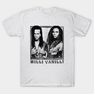 Milli Vanilli - Faded Style Vintage Look Design Tribute T-Shirt